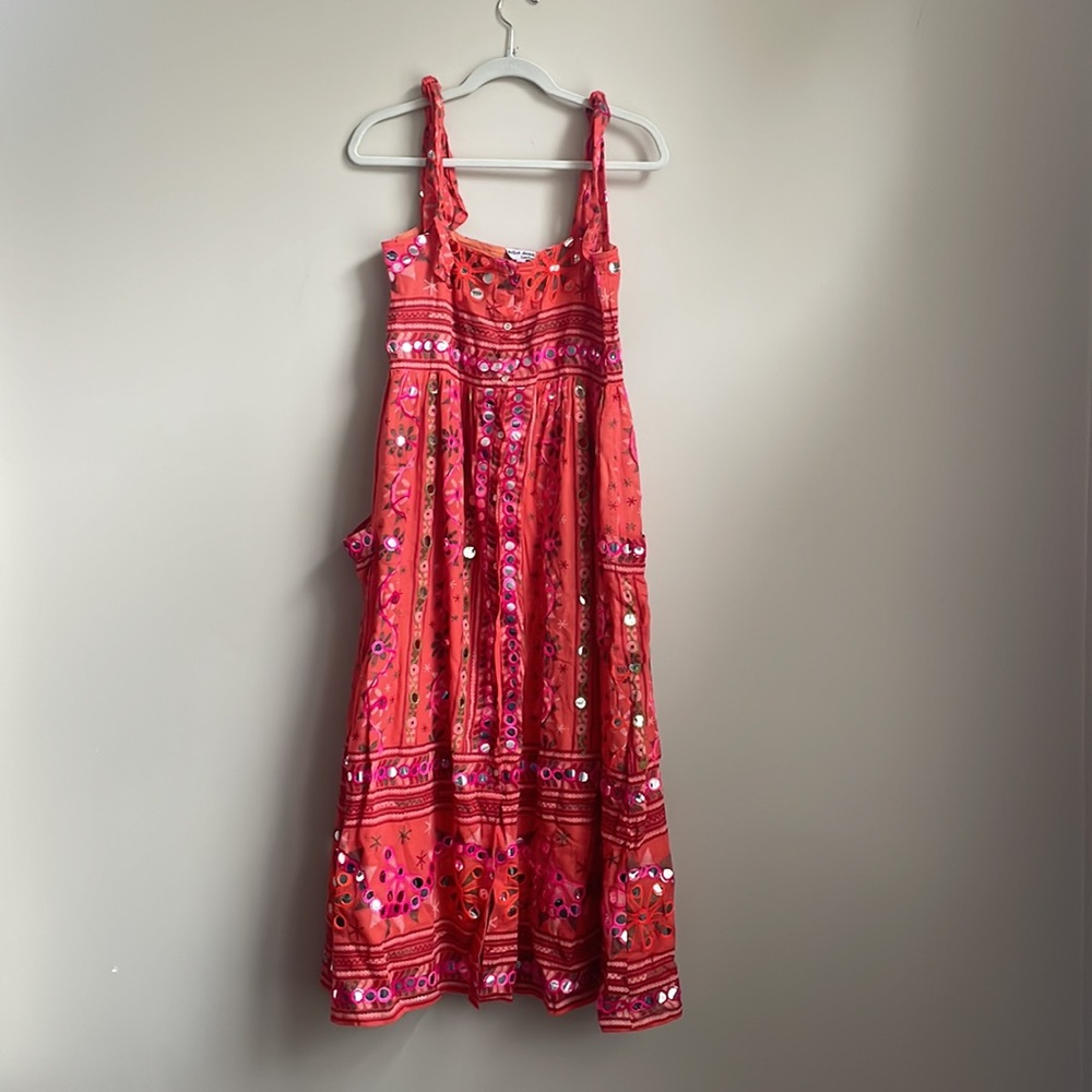 Juliet Dunn gorgeous pink/orange/red. Size 1